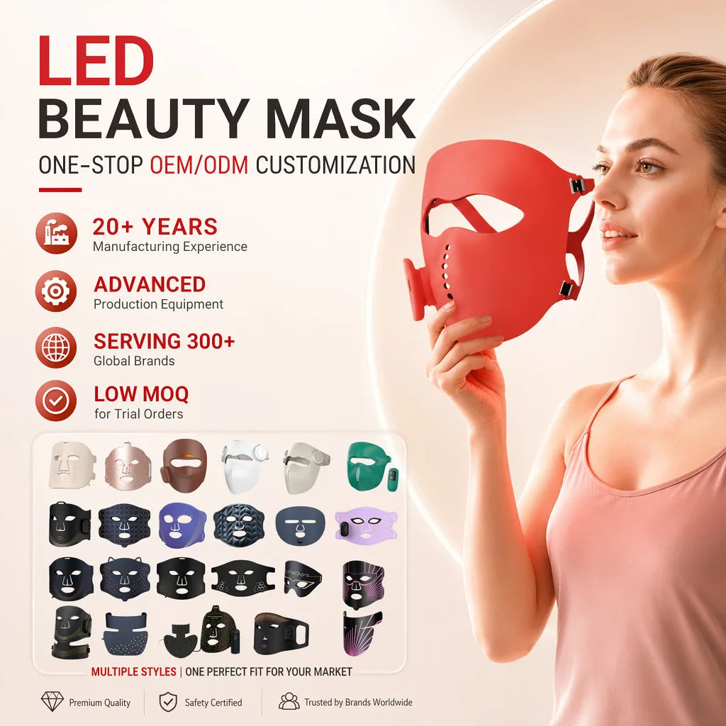PAKISS 7 Colors Red LED Beauty Mask for Face Skin Care with Photon Therapy Home Use Facial Light Therapy