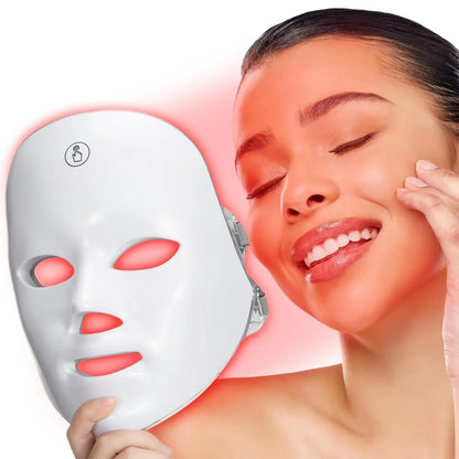 PAKISS 7 Colors Red LED Beauty Mask for Face Skin Care with Photon Therapy Home Use Facial Light Therapy