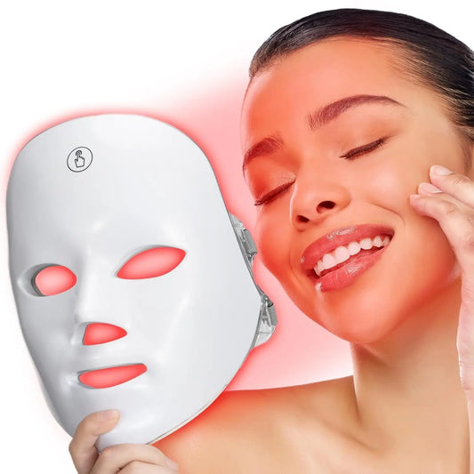 PAKISS 7 Colors Red LED Beauty Mask for Face Skin Care with Photon Therapy Home Use Facial Light Therapy